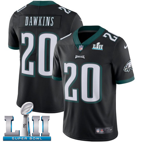 Nike Eagles #20 Brian Dawkins Black Alternate Super Bowl LII Youth Stitched NFL Vapor Untouchable Limited Jersey