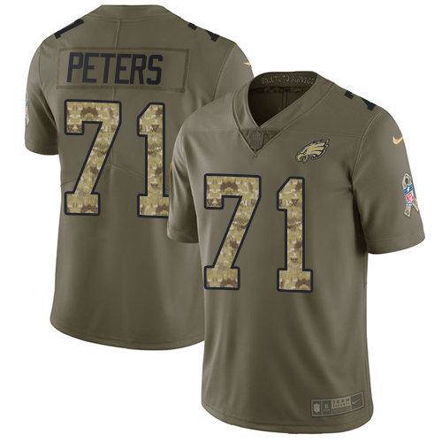 Nike Eagles #71 Jason Peters Olive/Camo Youth Stitched NFL Limited 2017 Salute to Service Jersey