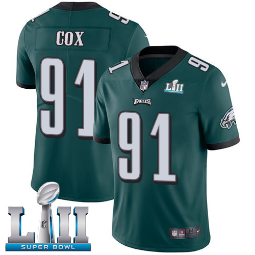 Nike Eagles #91 Fletcher Cox Midnight Green Team Color Super Bowl LII Youth Stitched NFL Vapor Untouchable Limited Jersey
