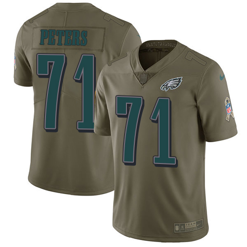 Nike Eagles #71 Jason Peters Olive Youth Stitched NFL Limited 2017 Salute to Service Jersey