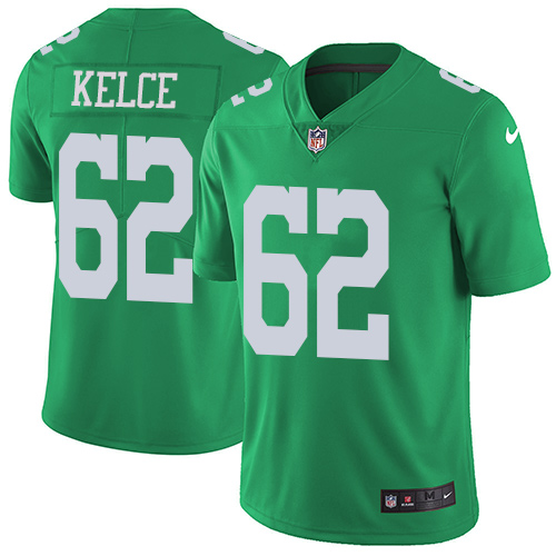 Nike Eagles #62 Jason Kelce Green Youth Stitched NFL Limited Rush Jersey
