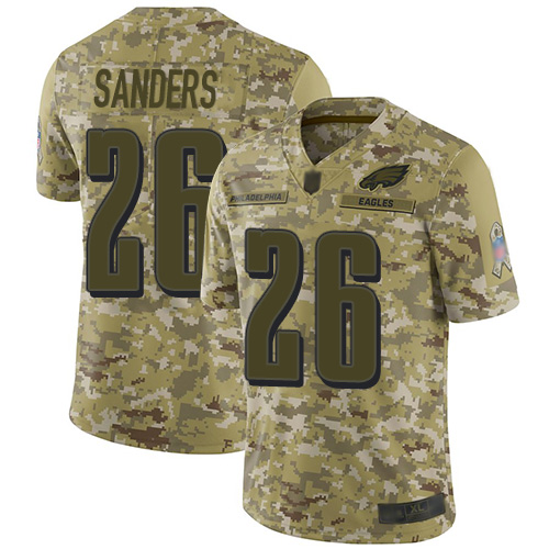Nike Eagles #26 Miles Sanders Camo Youth Stitched NFL Limited 2018 Salute to Service Jersey
