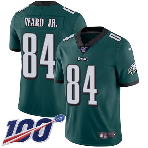 Nike Eagles #84 Greg Ward Jr. Green Team Color Youth Stitched NFL 100th Season Vapor Untouchable Limited Jersey