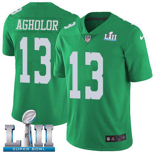 Nike Eagles #13 Nelson Agholor Green Super Bowl LII Youth Stitched NFL Limited Rush Jersey