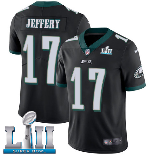 Nike Eagles #17 Alshon Jeffery Black Alternate Super Bowl LII Youth Stitched NFL Vapor Untouchable Limited Jersey
