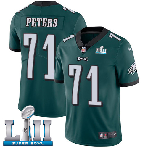 Nike Eagles #71 Jason Peters Midnight Green Team Color Super Bowl LII Youth Stitched NFL Vapor Untouchable Limited Jersey