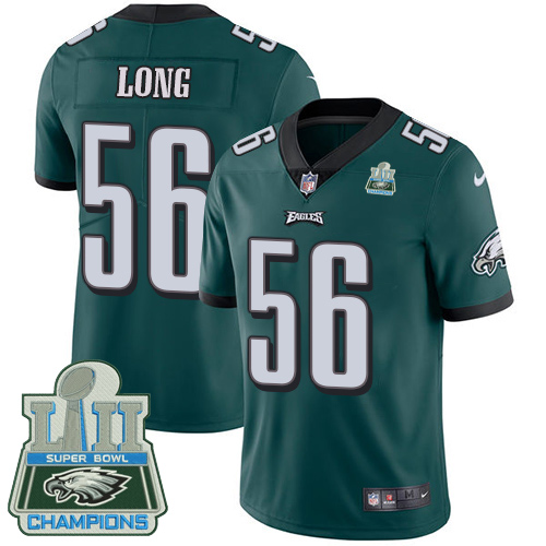 Nike Eagles #56 Chris Long Midnight Green Team Color Super Bowl LII Champions Youth Stitched NFL Vapor Untouchable Limited Jersey