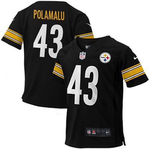 Toddler Nike Steelers #43 Troy Polamalu Black Team Color Stitched NFL Elite Jersey