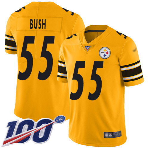Nike Steelers #55 Devin Bush Gold Youth Stitched NFL Limited Inverted Legend 100th Season Jersey