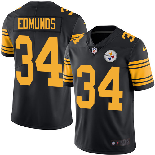 Nike Steelers #34 Terrell Edmunds Black Youth Stitched NFL Limited Rush Jersey