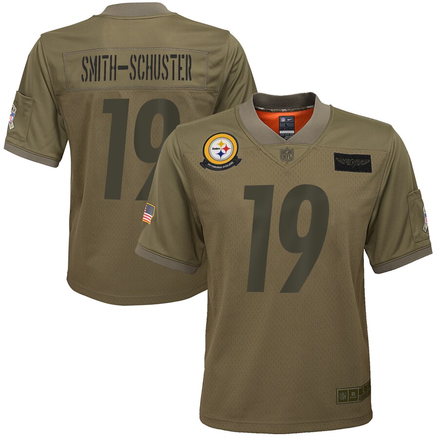 Youth Pittsburgh Steelers #19 JuJu Smith-Schuster Nike Camo 2019 Salute to Service Game Jersey
