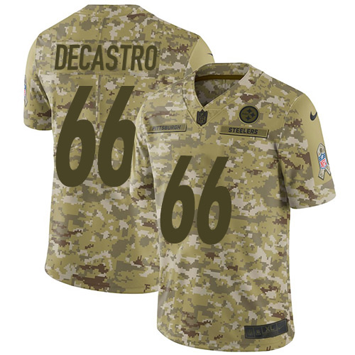 Nike Steelers #66 David DeCastro Camo Youth Stitched NFL Limited 2018 Salute to Service Jersey