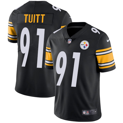 Nike Steelers #91 Stephon Tuitt Black Team Color Youth Stitched NFL Vapor Untouchable Limited Jersey