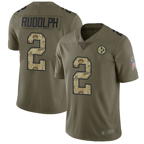 Nike Steelers #2 Mason Rudolph Olive/Camo Youth Stitched NFL Limited 2017 Salute to Service Jersey