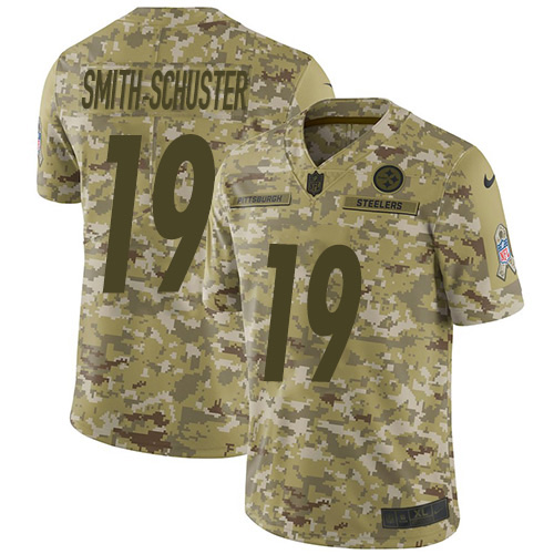 Nike Steelers #19 JuJu Smith-Schuster Camo Youth Stitched NFL Limited 2018 Salute to Service Jersey