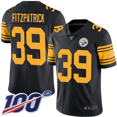 Nike Steelers #39 Minkah Fitzpatrick Black Youth Stitched NFL Limited Rush 100th Season Jersey