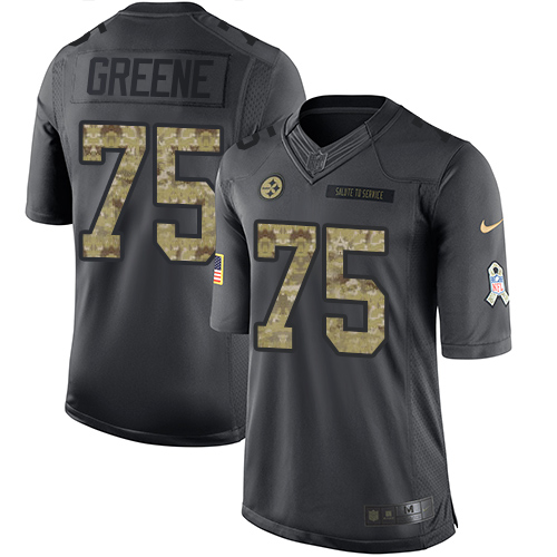 Nike Steelers #75 Joe Greene Black Youth Stitched NFL Limited 2016 Salute to Service Jersey