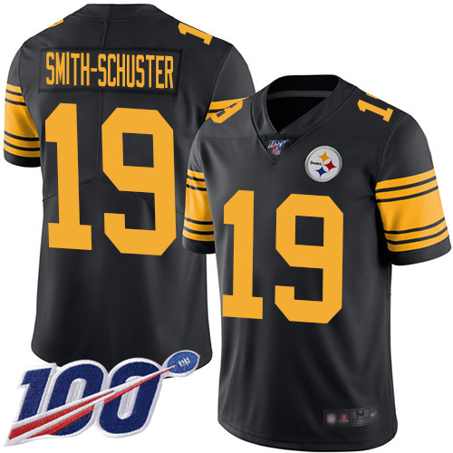 Nike Steelers #19 JuJu Smith-Schuster Black Youth Stitched NFL Limited Rush 100th Season Jersey
