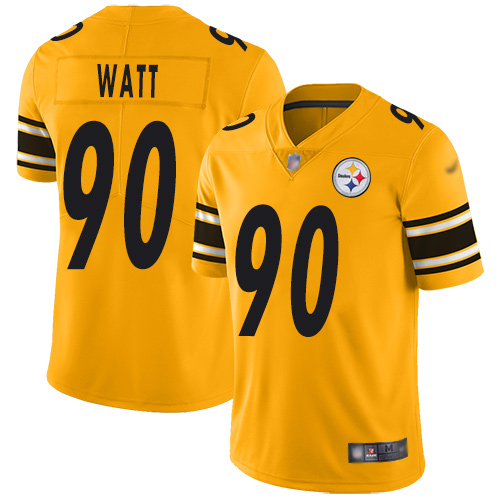 Nike Steelers #90 T. J. Watt Gold Youth Stitched NFL Limited Inverted Legend Jersey