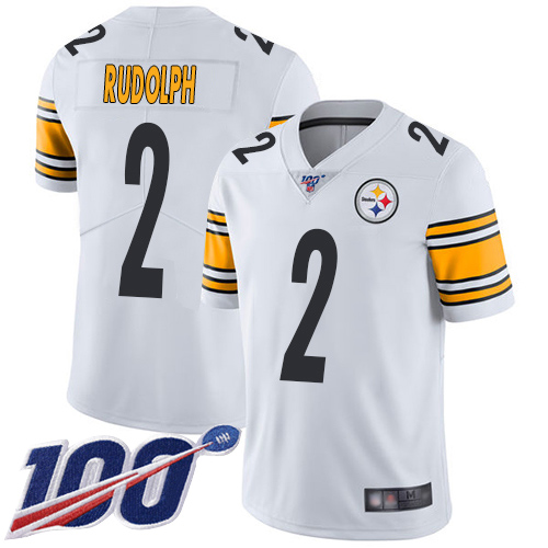 Nike Steelers #2 Mason Rudolph White Youth Stitched NFL 100th Season Vapor Limited Jersey