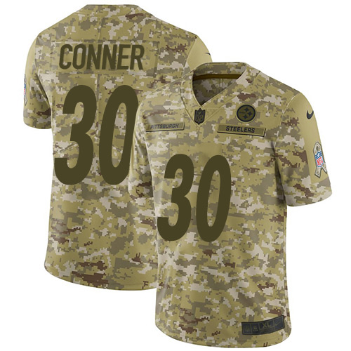 Nike Steelers #30 James Conner Camo Youth Stitched NFL Limited 2018 Salute to Service Jersey
