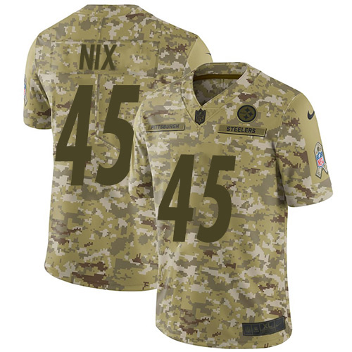 Nike Steelers #45 Roosevelt Nix Camo Youth Stitched NFL Limited 2018 Salute to Service Jersey