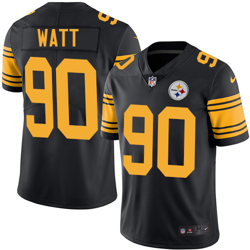 Nike Steelers #90 T. J. Watt Black Youth Stitched NFL Limited Rush Jersey