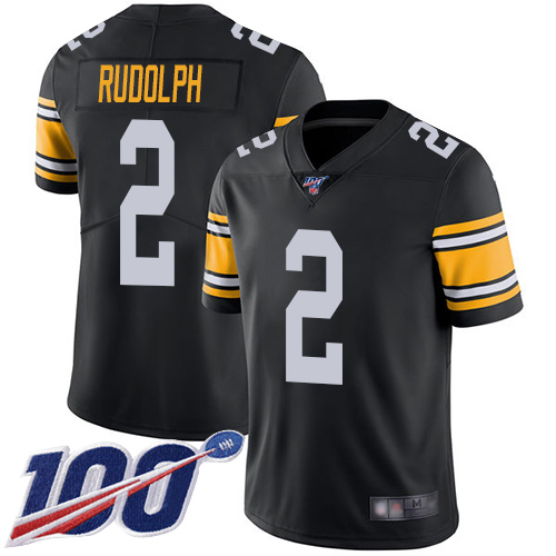 Nike Steelers #2 Mason Rudolph Black Alternate Youth Stitched NFL 100th Season Vapor Limited Jersey