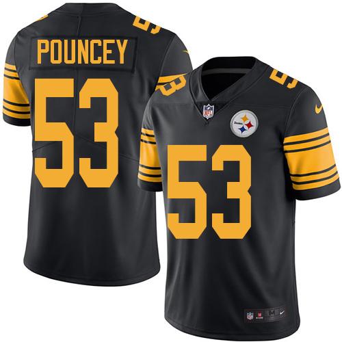 Nike Steelers #53 Maurkice Pouncey Black Youth Stitched NFL Limited Rush Jersey