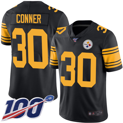 Nike Steelers #30 James Conner Black Youth Stitched NFL Limited Rush 100th Season Jersey