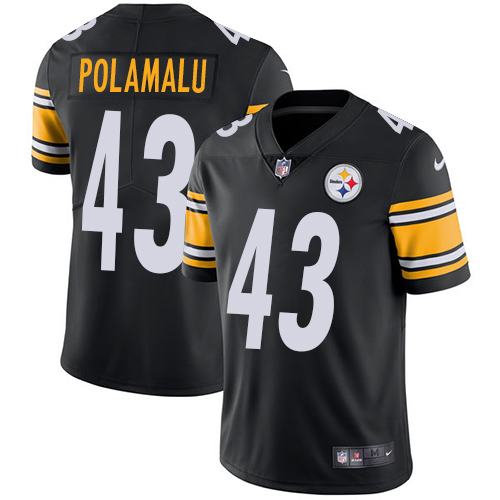 Nike Steelers #43 Troy Polamalu Black Team Color Youth Stitched NFL Vapor Untouchable Limited Jersey