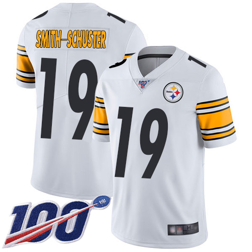 Nike Steelers #19 JuJu Smith-Schuster White Youth Stitched NFL 100th Season Vapor Limited Jersey