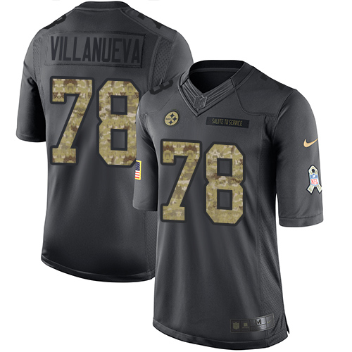 Nike Steelers #78 Alejandro Villanueva Black Youth Stitched NFL Limited 2016 Salute to Service Jersey