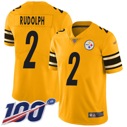 Nike Steelers #2 Mason Rudolph Gold Youth Stitched NFL Limited Inverted Legend 100th Season Jersey