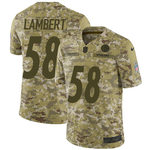 Nike Steelers #58 Jack Lambert Camo Youth Stitched NFL Limited 2018 Salute to Service Jersey