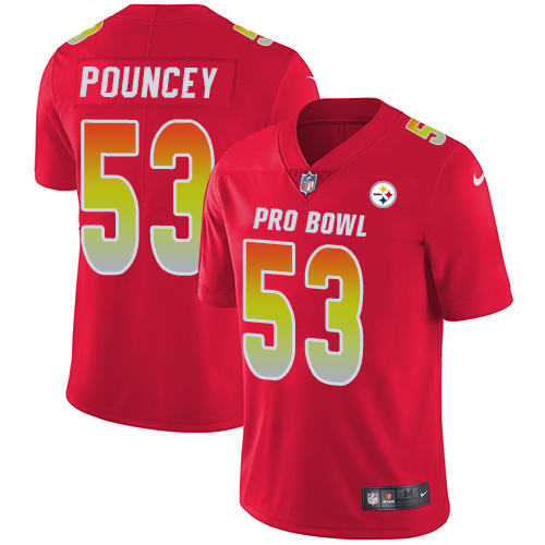 Nike Steelers #53 Maurkice Pouncey Red Youth Stitched NFL Limited AFC 2019 Pro Bowl Jersey