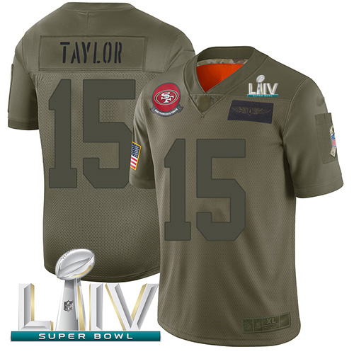 Nike 49ers #15 Trent Taylor Camo Super Bowl LIV 2020 Youth Stitched NFL Limited 2019 Salute To Service Jersey