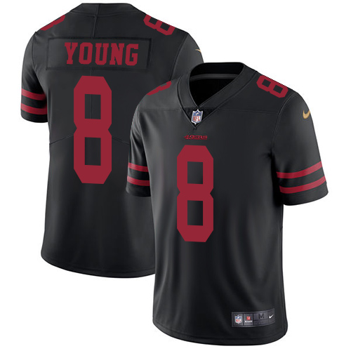Nike 49ers #8 Steve Young Black Alternate Youth Stitched NFL Vapor Untouchable Limited Jersey