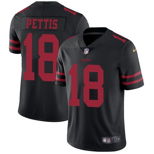 Nike 49ers #18 Dante Pettis Black Alternate Youth Stitched NFL Vapor Untouchable Limited Jersey