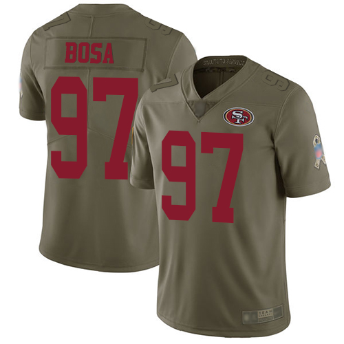 Nike 49ers #97 Nick Bosa Olive Youth Stitched NFL Limited 2017 Salute to Service Jersey