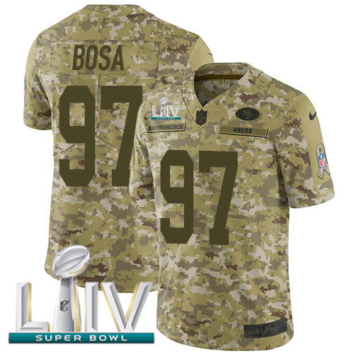Nike 49ers #97 Nick Bosa Camo Super Bowl LIV 2020 Youth Stitched NFL Limited 2018 Salute To Service Jersey