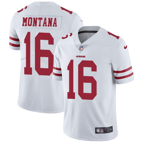 Nike 49ers #16 Joe Montana White Youth Stitched NFL Vapor Untouchable Limited Jersey