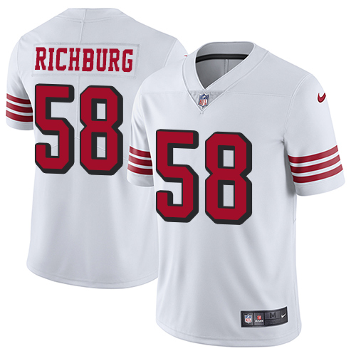 Nike 49ers #58 Weston Richburg White Rush Youth Stitched NFL Vapor Untouchable Limited Jersey