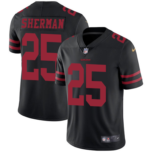 Nike 49ers #25 Richard Sherman Black Alternate Youth Stitched NFL Vapor Untouchable Limited Jersey