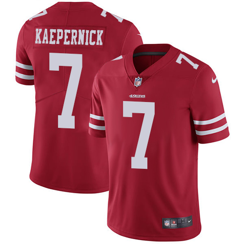 Nike 49ers #7 Colin Kaepernick Red Team Color Youth Stitched NFL Vapor Untouchable Limited Jersey