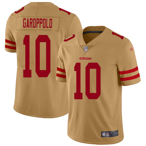 Nike 49ers #10 Jimmy Garoppolo Gold Youth Stitched NFL Limited Inverted Legend Jersey