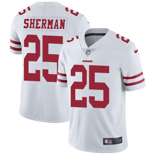 Nike 49ers #25 Richard Sherman White Youth Stitched NFL Vapor Untouchable Limited Jersey