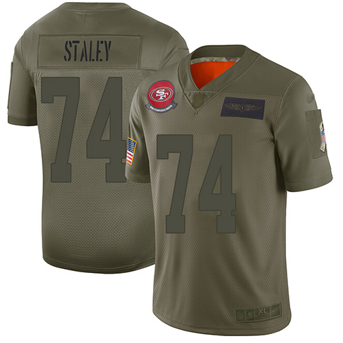 Nike 49ers #74 Joe Staley Camo Youth Stitched NFL Limited 2019 Salute to Service Jersey