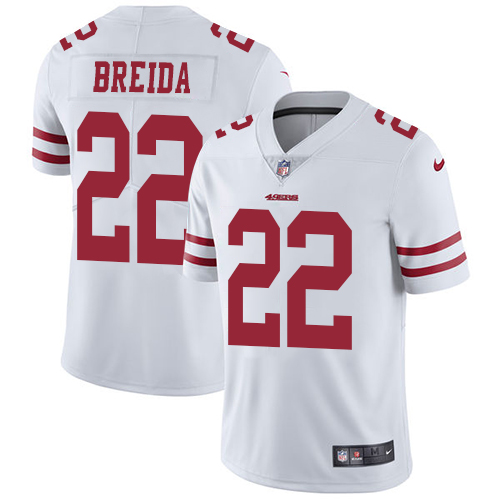 Nike 49ers #22 Matt Breida White Youth Stitched NFL Vapor Untouchable Limited Jersey