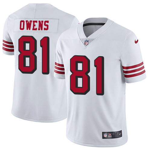 Nike 49ers #81 Terrell Owens White Rush Youth Stitched NFL Vapor Untouchable Limited Jersey